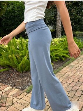 Brandy Melville Light Blue Wide Leg Pants faded navy blue Priscilla pants